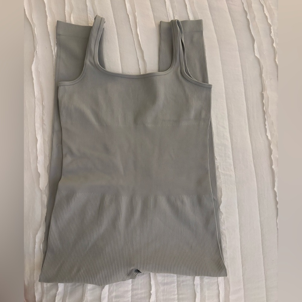 Gray Ribbed Women's Jumpsuit